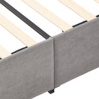 Garden Sanctuary double upholstered bed frame with built-in storage drawers, showcasing soft fabric upholstery and sturdy construction.