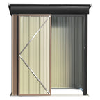 5 x 3 ft Steel Garden Storage Shed with Pent Roof & Lockable Door