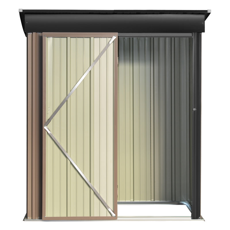 5 x 3 ft Steel Garden Storage Shed with Pent Roof & Lockable Door
