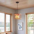 Bamboo-Woven Pendant Light