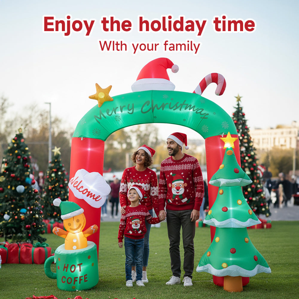 Garden Sanctuary 9FT Christmas blow-up inflatable archway decoration with festive design for holiday outdoor display