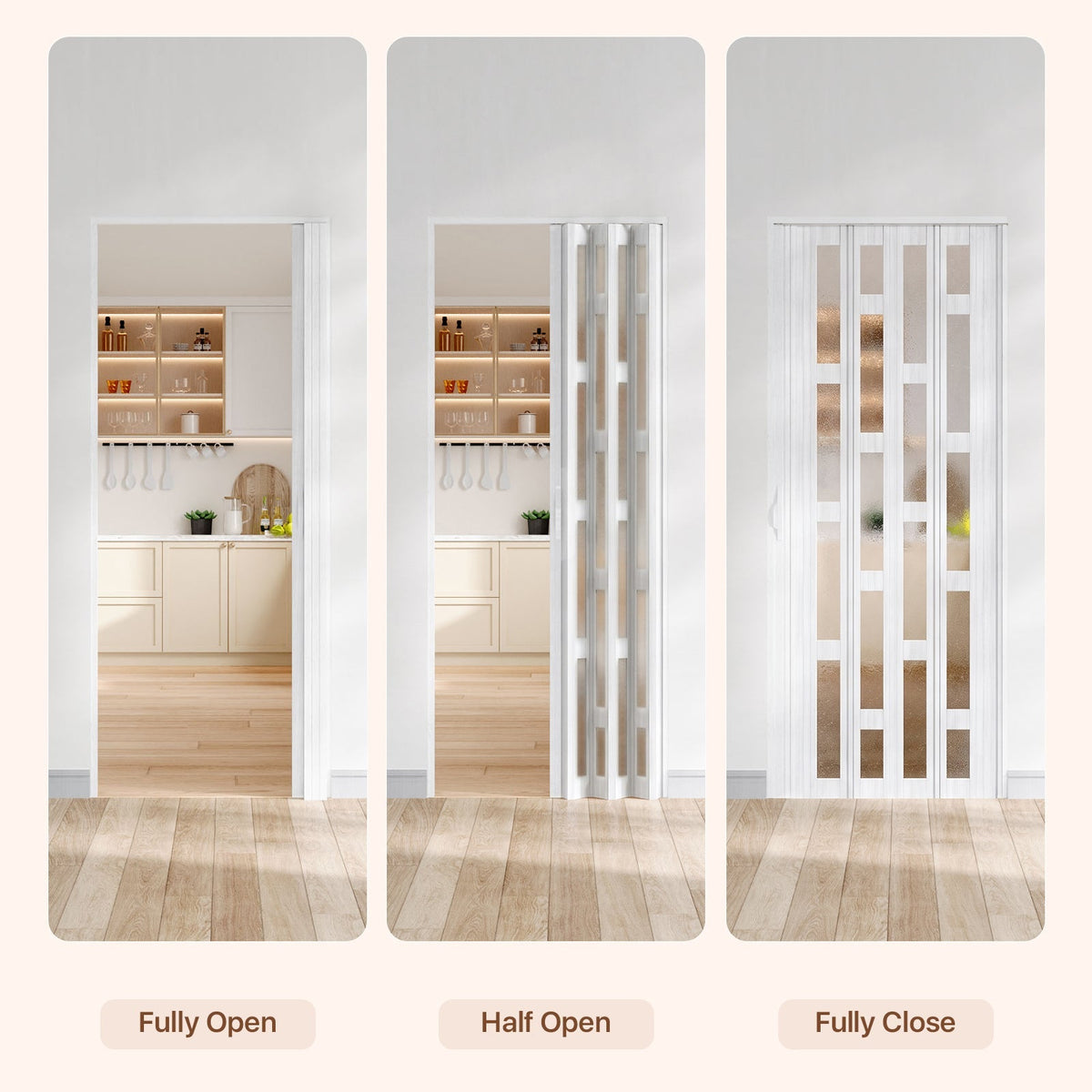 Irregular Frosted Window PVC Folding Door