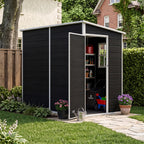 4 x 8 ft Plastic Garden Storage Shed with Pent Roof & Single Door