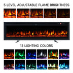 1800W Electric Fireplace with Wifi & Remote Control