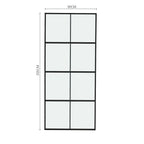 8 Lites Black Framed Transparent Glass Sliding Door without Sliding Hardware Kit