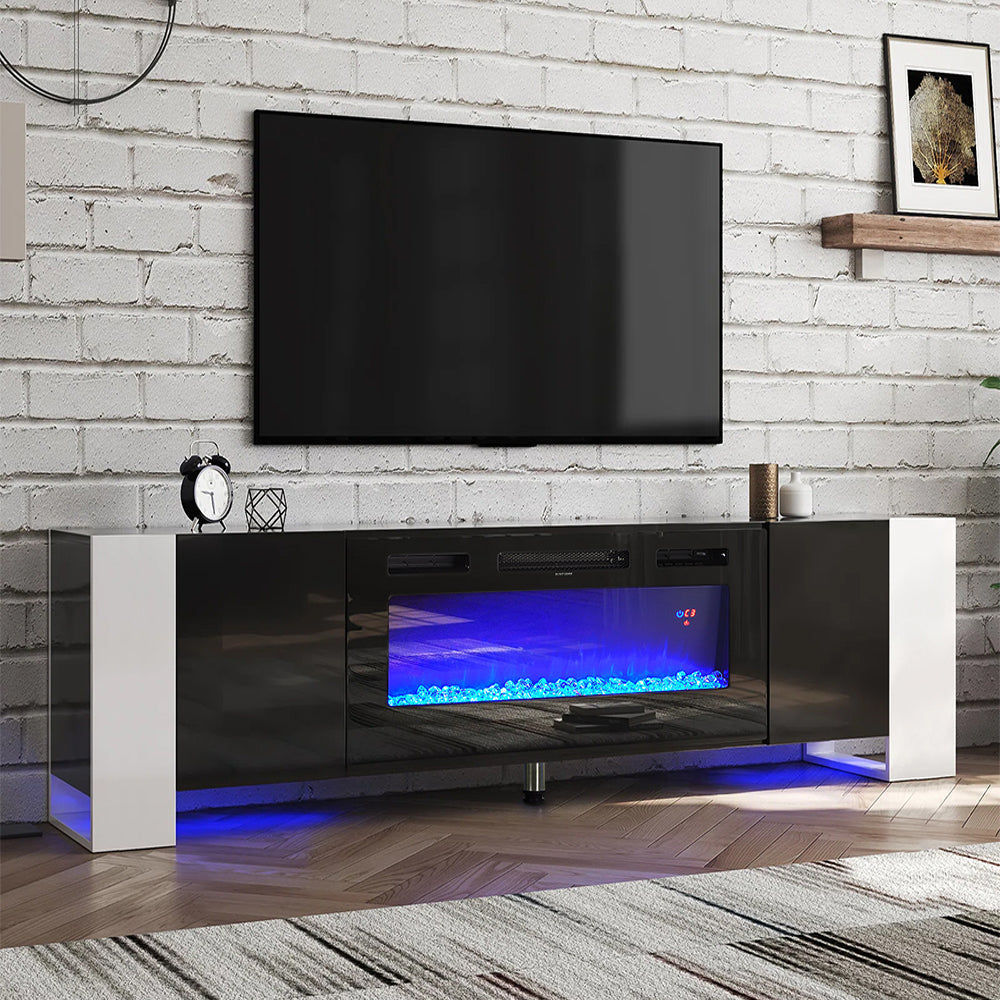 Recessed Electric Fireplace TV Stand with Remote Control