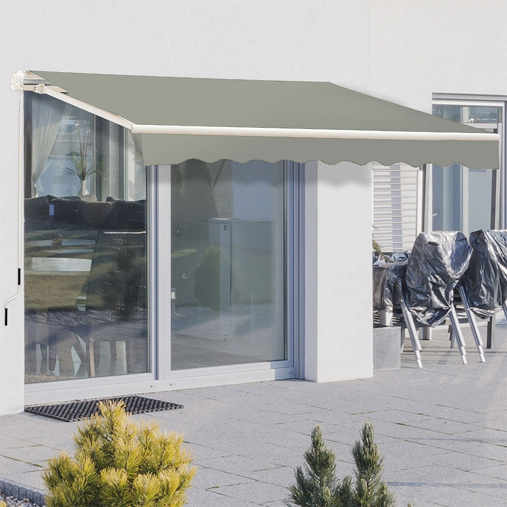 Grey Manual Retractable Patio Awning