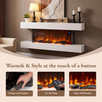 Wall-Mounted Electric Fireplace with Remote Control