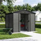 8 x 7 ft Metal Garden Storage Shed with Apex Roof