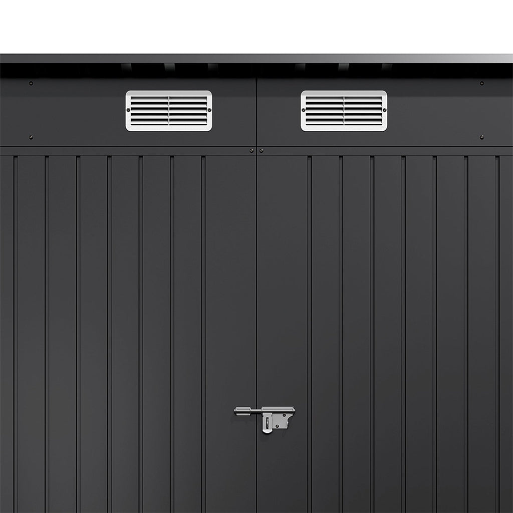 8 x 4 ft Metal Garden Storage Shed with Pent Roof & Lockable Double Doors