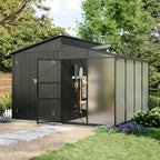 Garden Storage Shed with Integrated Lean-to Greenhouse & Double Doors