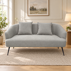 Modern Garden Sanctuary chenille 2-seater sofa with two scatter cushions, featuring soft fabric and contemporary design.