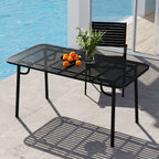 Black Wrought Iron Garden Patio Metal Table