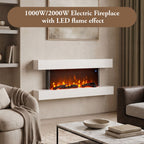 Wall-Mounted Electric Fireplace with Remote Control