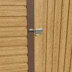 6 x 4 ft Wood Effect Galvanised Steel Garden Storage Shed with Apex Roof