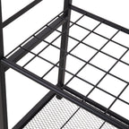 Metal Garden Tool Storage Rack with Two Tier Shelves