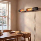 3000W Wall-Mounted Infrared Patio Heater with 9 Temperature Settings & 24H Timer