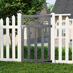 2.5 x 4 ft Outdoor Cross Top Wooden Garden Gate Pedestrian Fence Yard Door