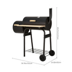 Portable Outdoor Charcoal BBQ Grill with Offset Smoker