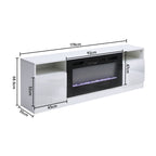Recessed Electric Fireplace TV Stand with Closed Storage