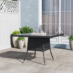 Brown/Black Outdoor Table with Parasol Hole