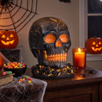 Battery-Operated Halloween Lava Skull Flame Light
