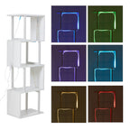 S-shaped Geometric Storage Rack with LED Lights