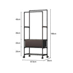Double Rod Metal Clothes Rack on Wheels