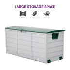 290L Outdoor Storage Deck Box with Wheels