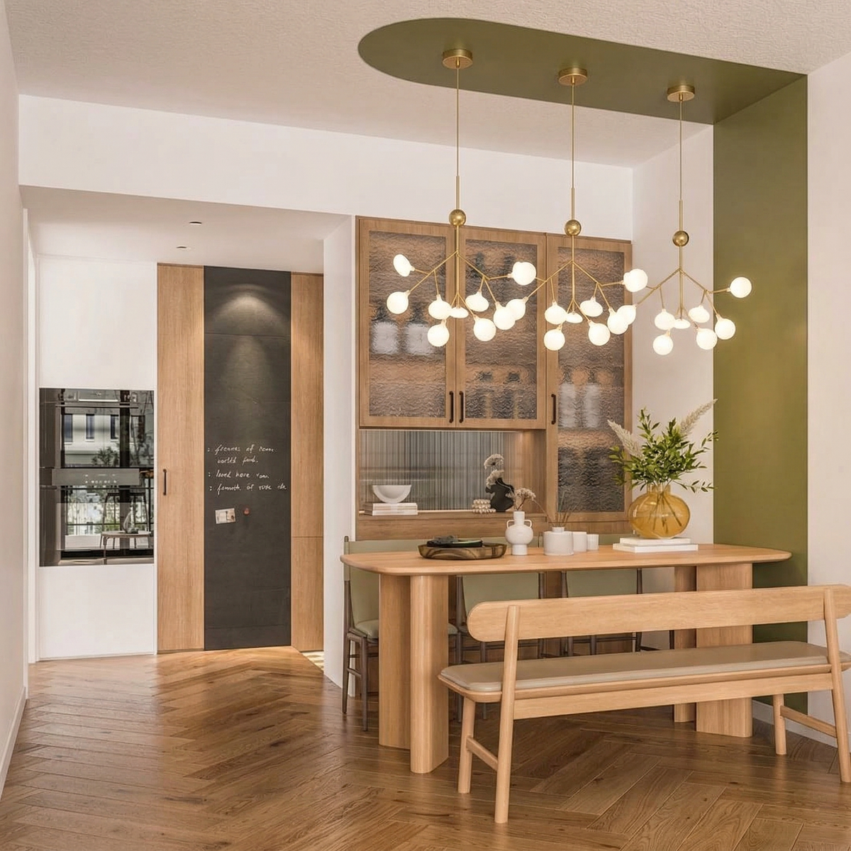 Modern Firefly LED chandelier by DEMOLIGHTS featuring Nordic leaf branch design with hanging LED lights.