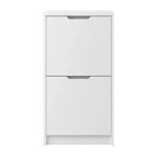Slim 2-Door Tilt-Out Shoe Cabinet, Matte White, 23.6 x 7.1 x 39.4 in